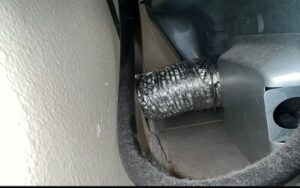 Dryer vent line cleaning close-up