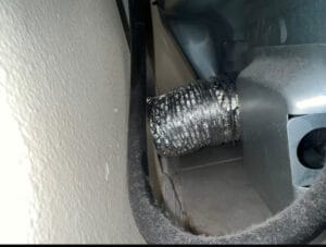 Dryer vent duct hose connection for dryer airflow