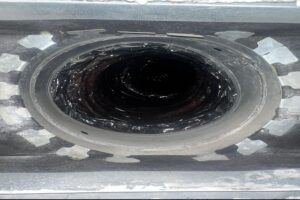 Interior view of an HVAC air duct