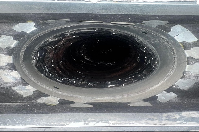 Interior view of an HVAC air duct