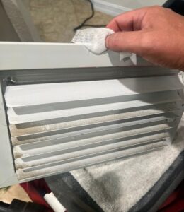 Vent cover cleaning close-up