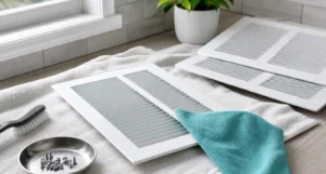 Clean HVAC vent covers and service tools